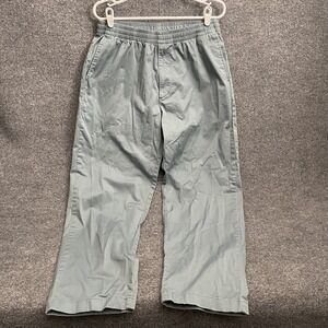 Uniqlo Parachute Pants Sz L Wide Fit Cotton Mint Elastic Waist